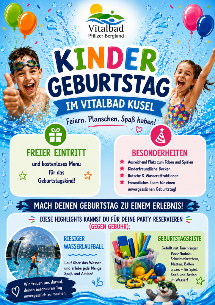 plakat kindergeburtstag vitalbad neu